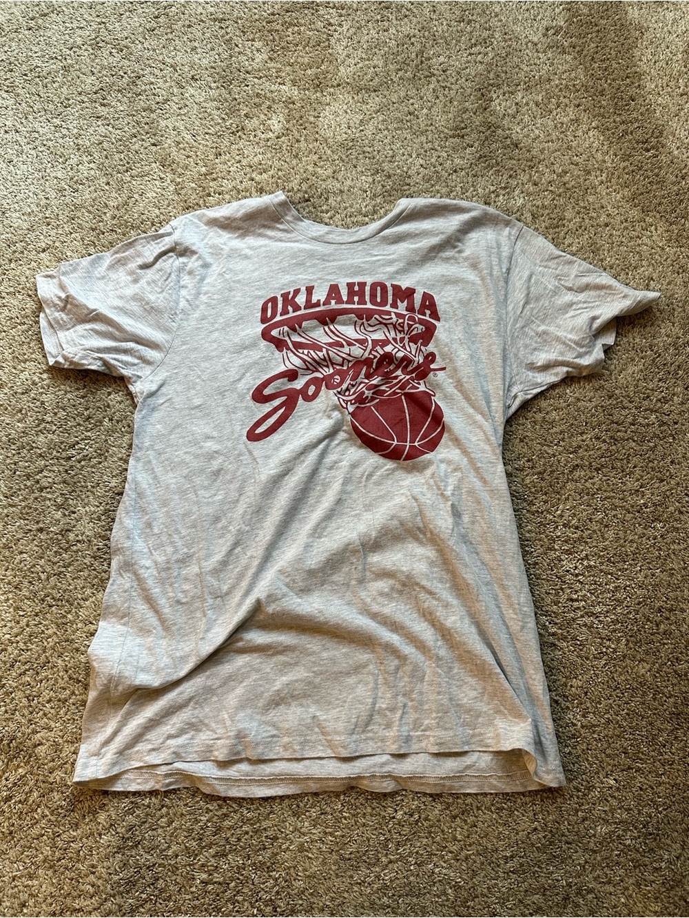 Oklahoma Sooners Gray Short Sleeve Tee Homefield Men’s Large